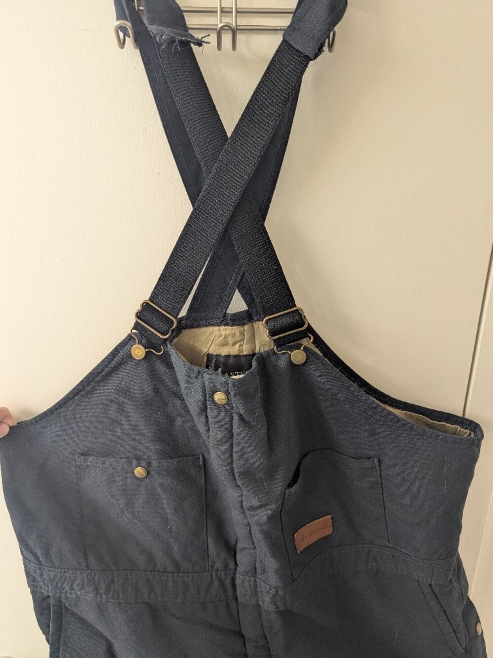 Master Made Insulated Bib Overalls 2XL Tall Navy Workwear